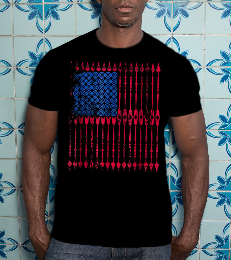 Archery Arrows American Flag Vintage Mom Dad T-Shirt