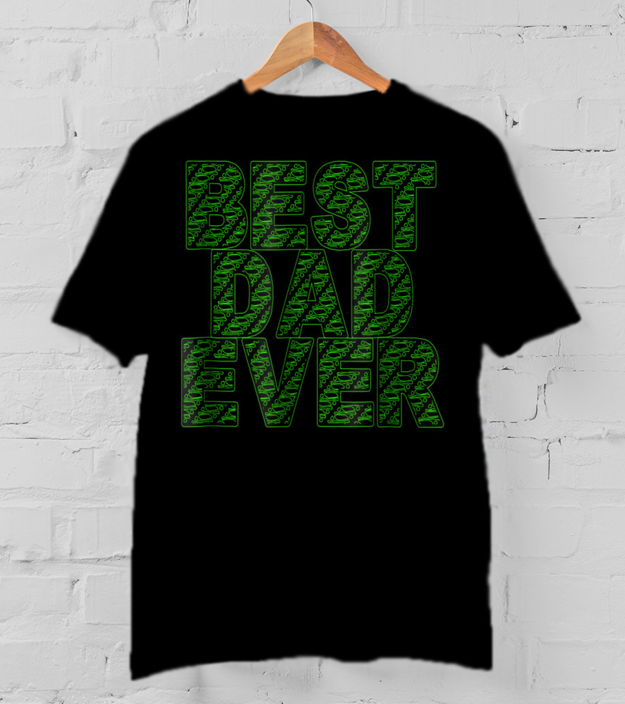 Best Dad Ever Green Circuit Pattern Tech T-Shirt