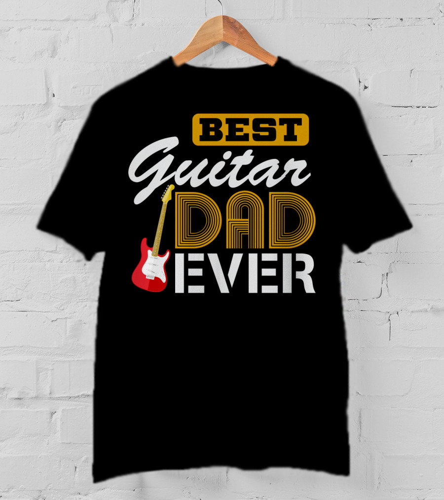 BEST Guitar Dad Ever With Red Electric Guitar T-Shirt
