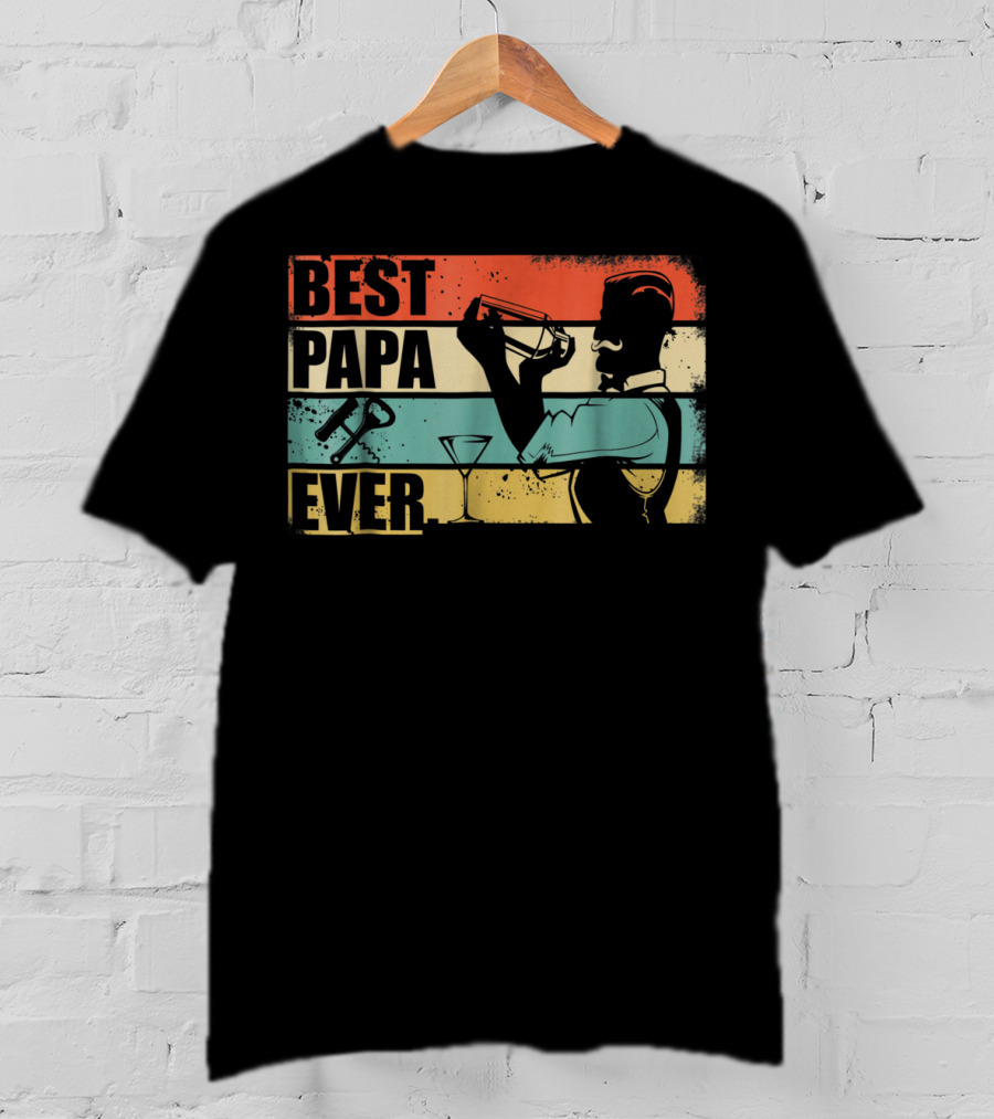 BEST PAPA BARTENDER EVER VINTAGE STYLE 35 T-Shirt