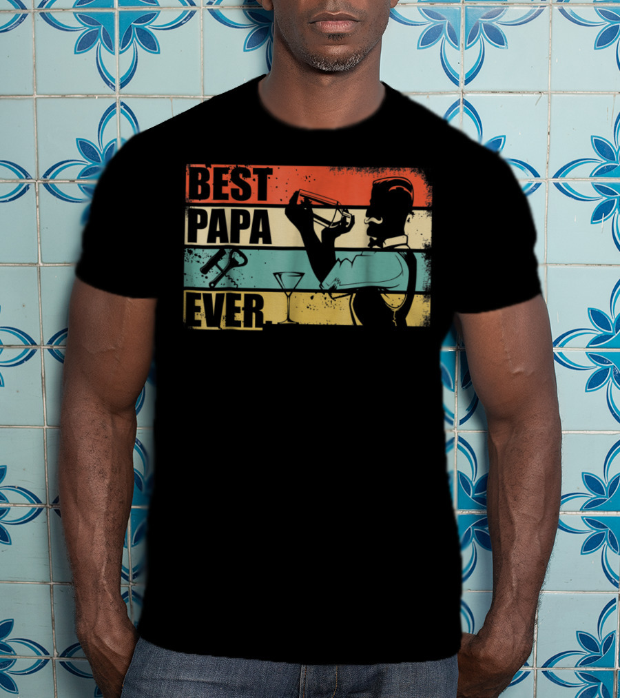 BEST PAPA BARTENDER EVER VINTAGE STYLE 35 T-Shirt