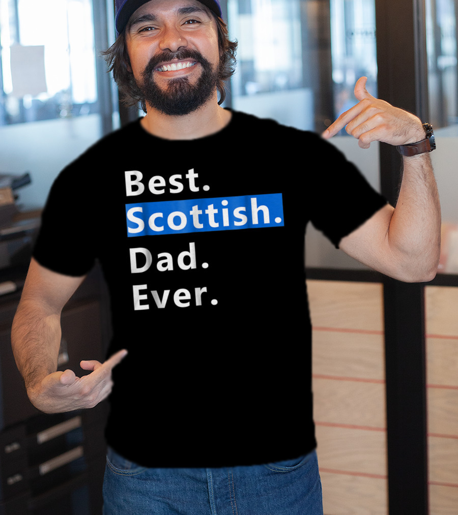 Best Scottish Dad Ever Bold Blue T-Shirt