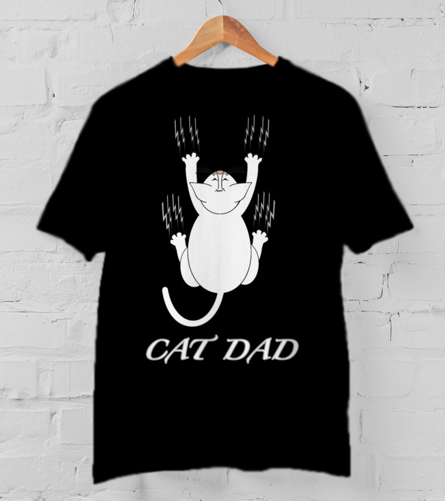 Cat Dad Perfect Funny For Cat Lovers Unique Clawing T-Shirt
