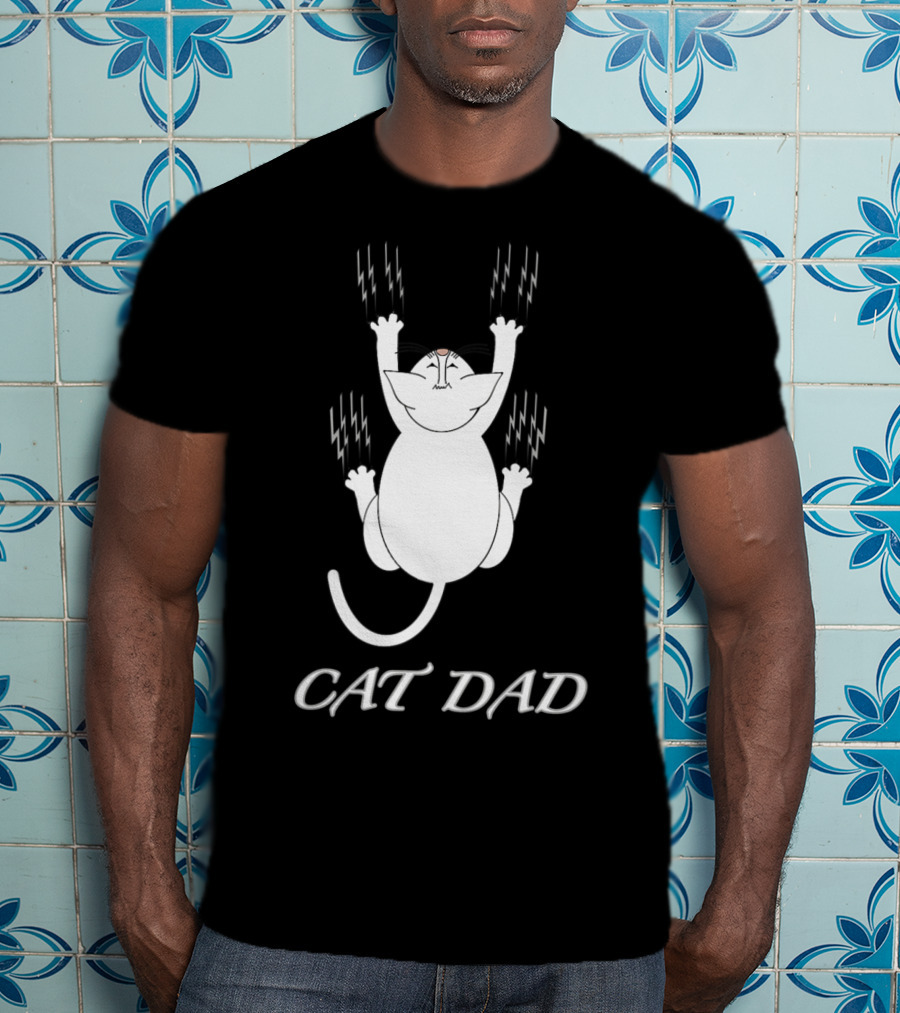 Cat Dad Perfect Funny For Cat Lovers Unique Clawing T-Shirt