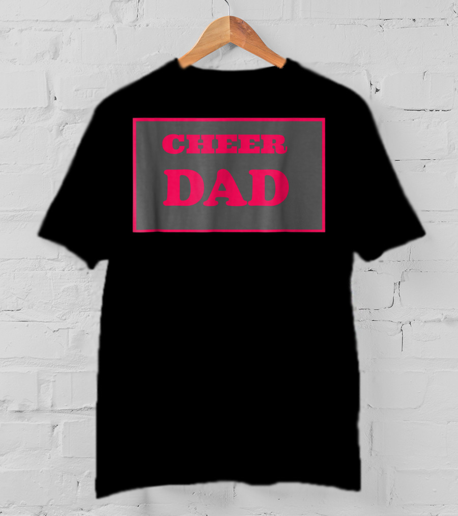 CHEER DAD Pink Block Letters T-Shirt