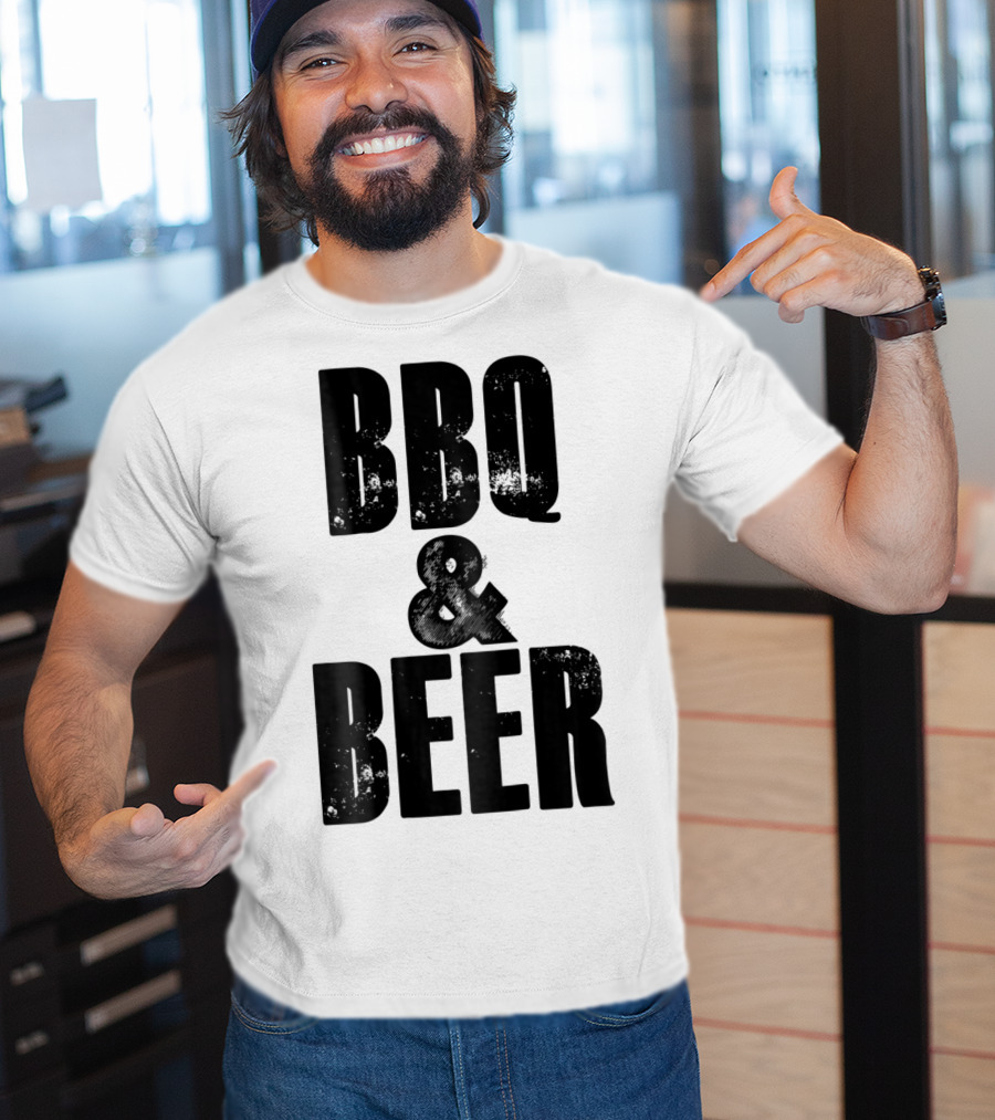 BBQ And Beer Dad Father Papa Husband BBQ And Beer T-Shirt
