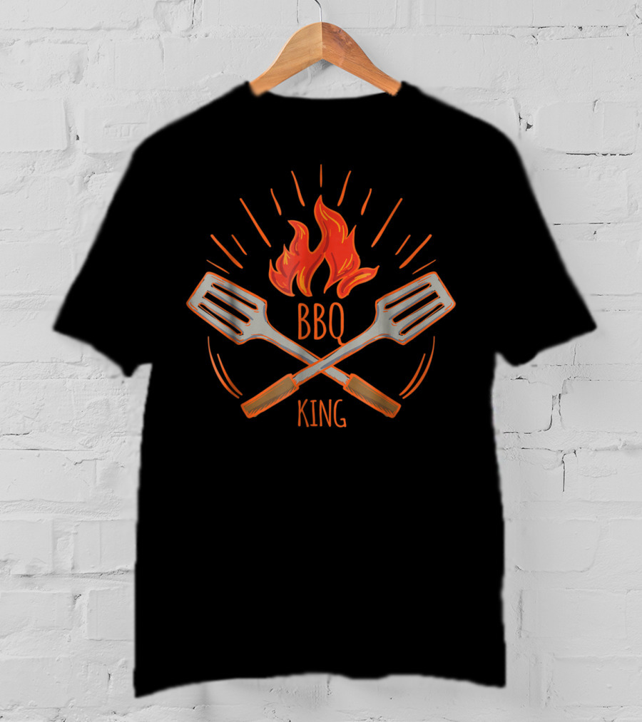 BBQ King Vintage Hot Flames Barbecue Grill Grilling Spatulas T-Shirt