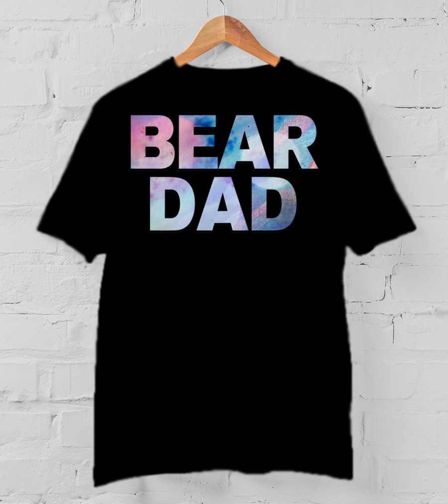 Bear Dad Pastel Text T-Shirt