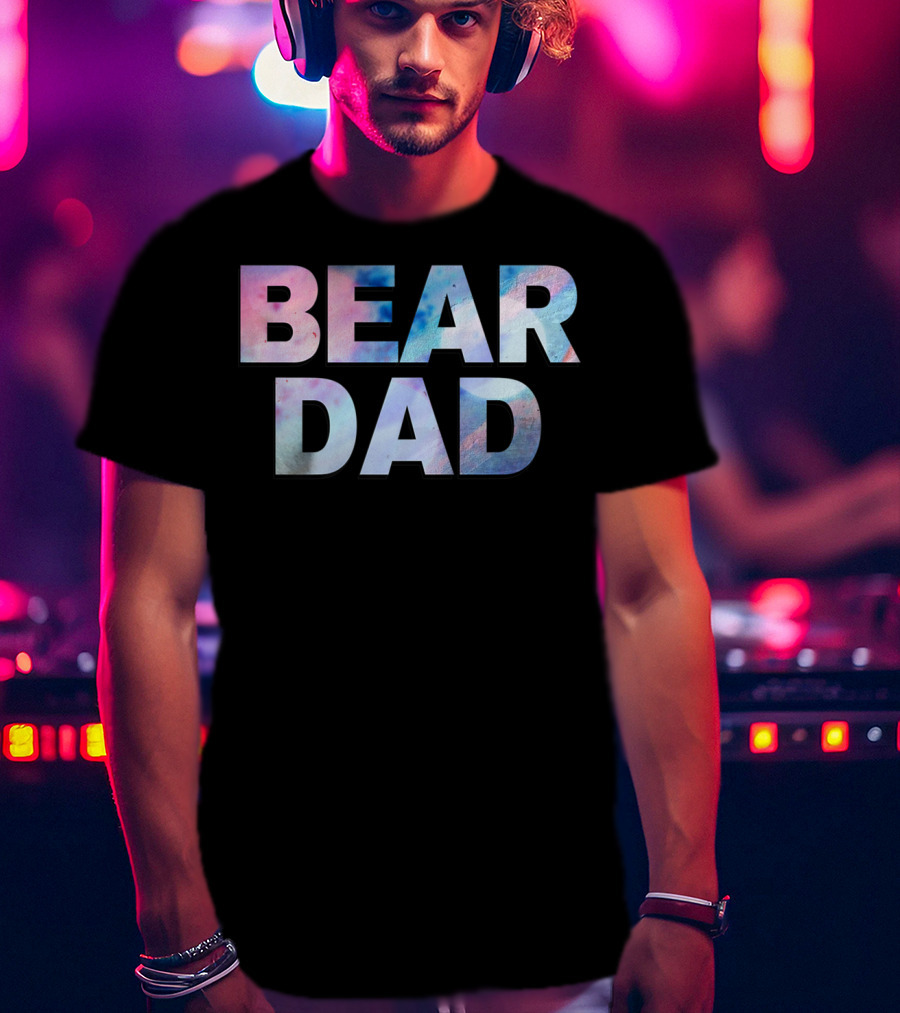 Bear Dad Pastel Text T-Shirt