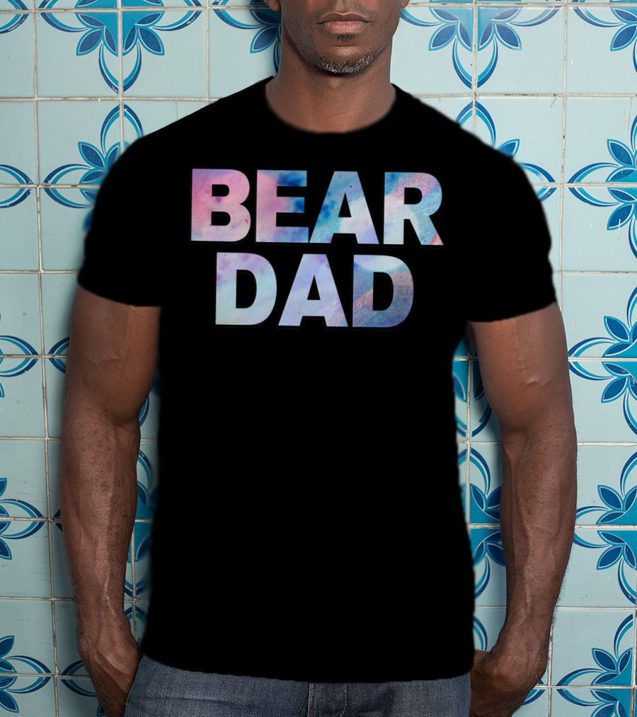 Bear Dad Pastel Text T-Shirt