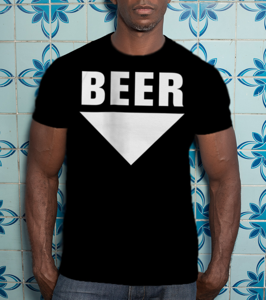 BEER Belly Arrow Label Expecting Joke T-Shirt