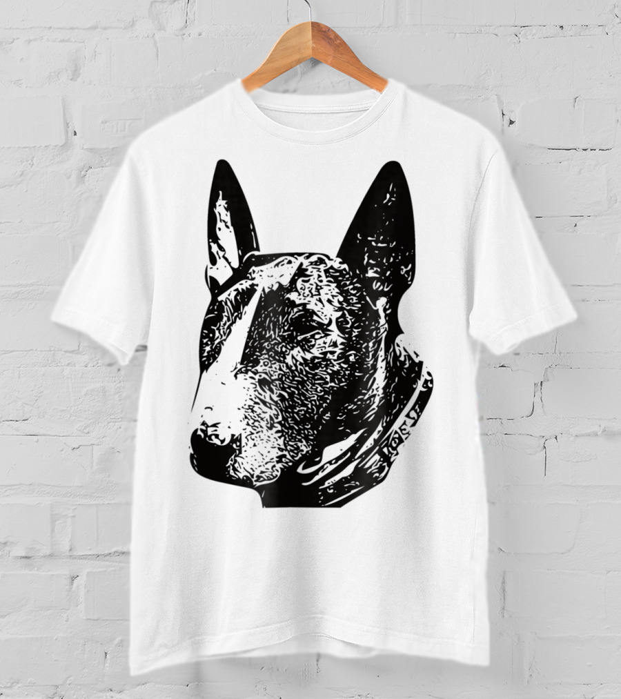 Brindle Bull Terrier Dog Mom Or Dad Head T-Shirt