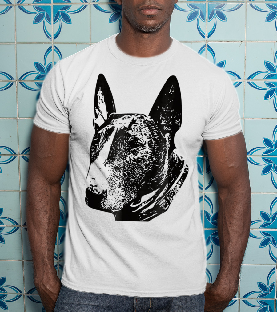 Brindle Bull Terrier Dog Mom Or Dad Head T-Shirt