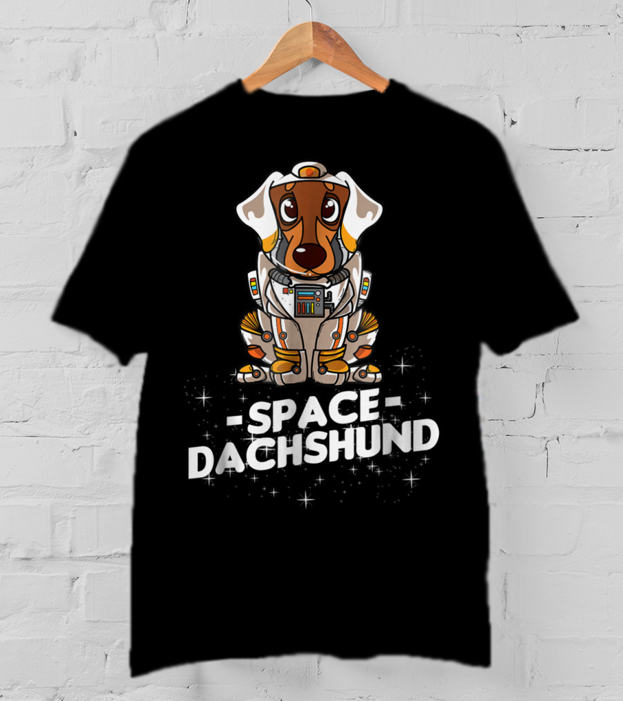 Space Dachshund In Christmas Suit T-Shirt