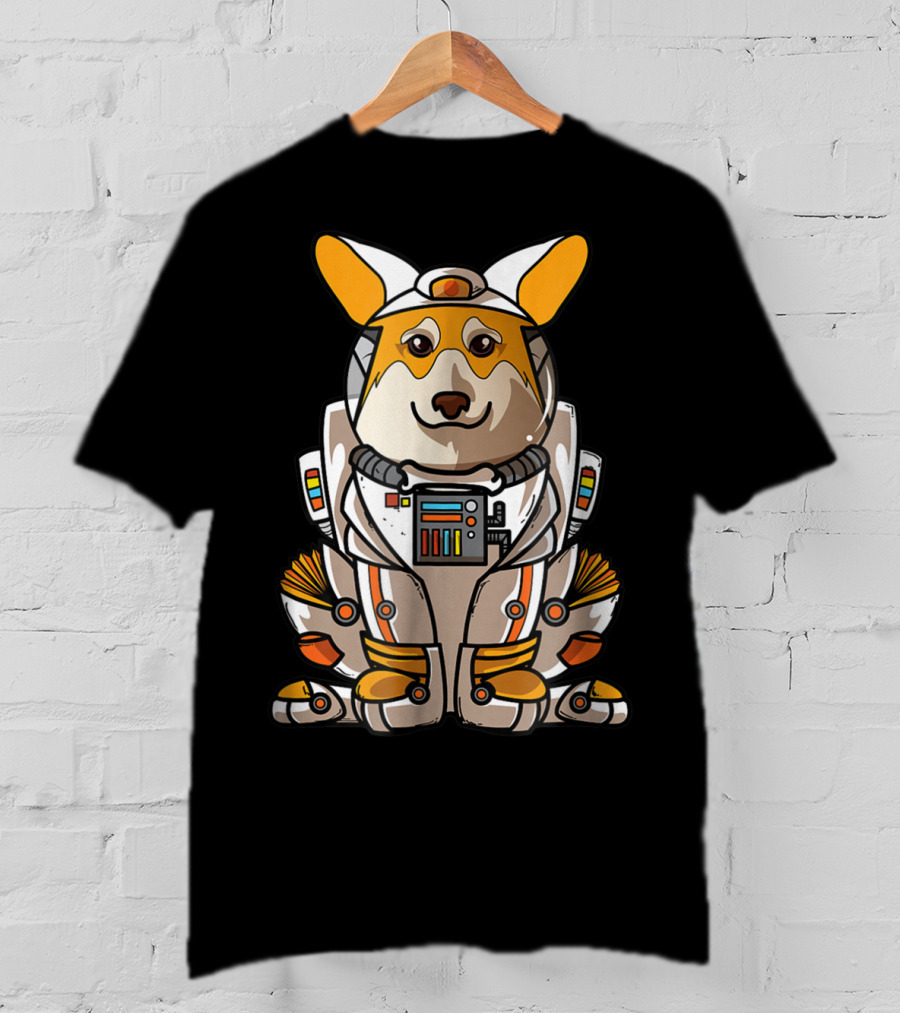 Christmas Space Welsh Corgi Astronaut Suit Dog T-Shirt