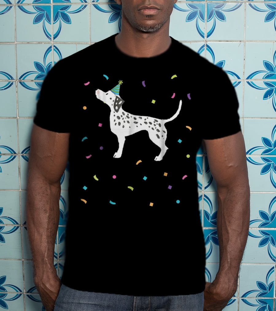 Cute Dalmatian Dog Dad Party T-Shirt