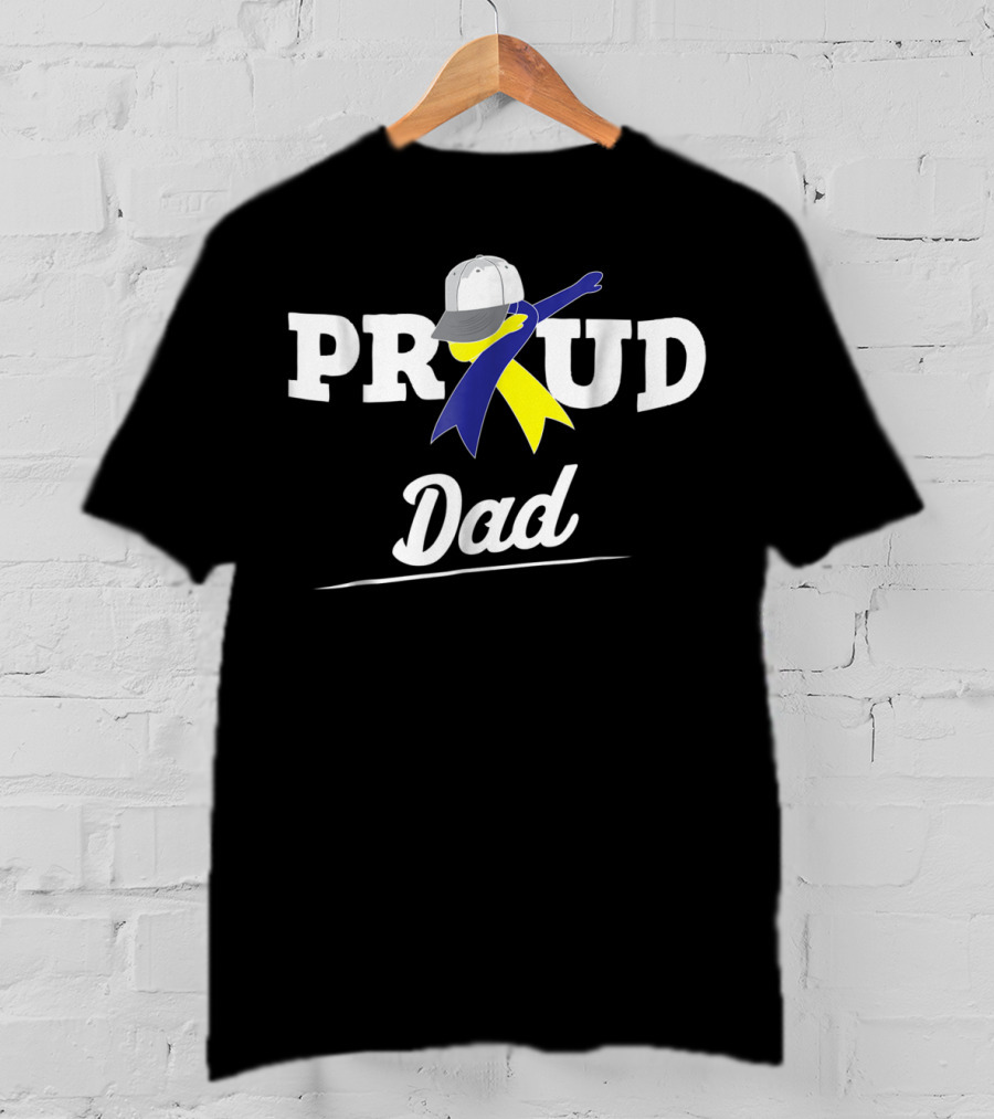 Proud Dad Dabbing Support Down Syndrome Awareness T-Shirt