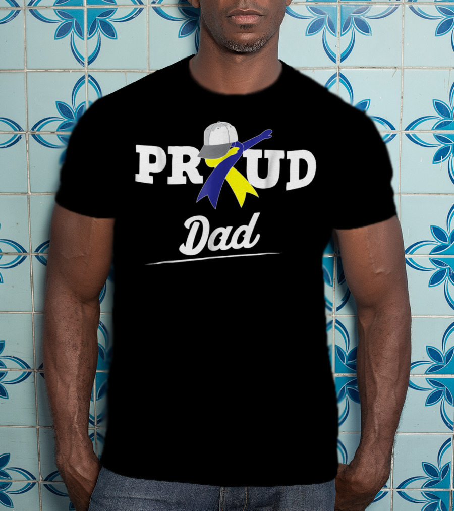 Proud Dad Dabbing Support Down Syndrome Awareness T-Shirt