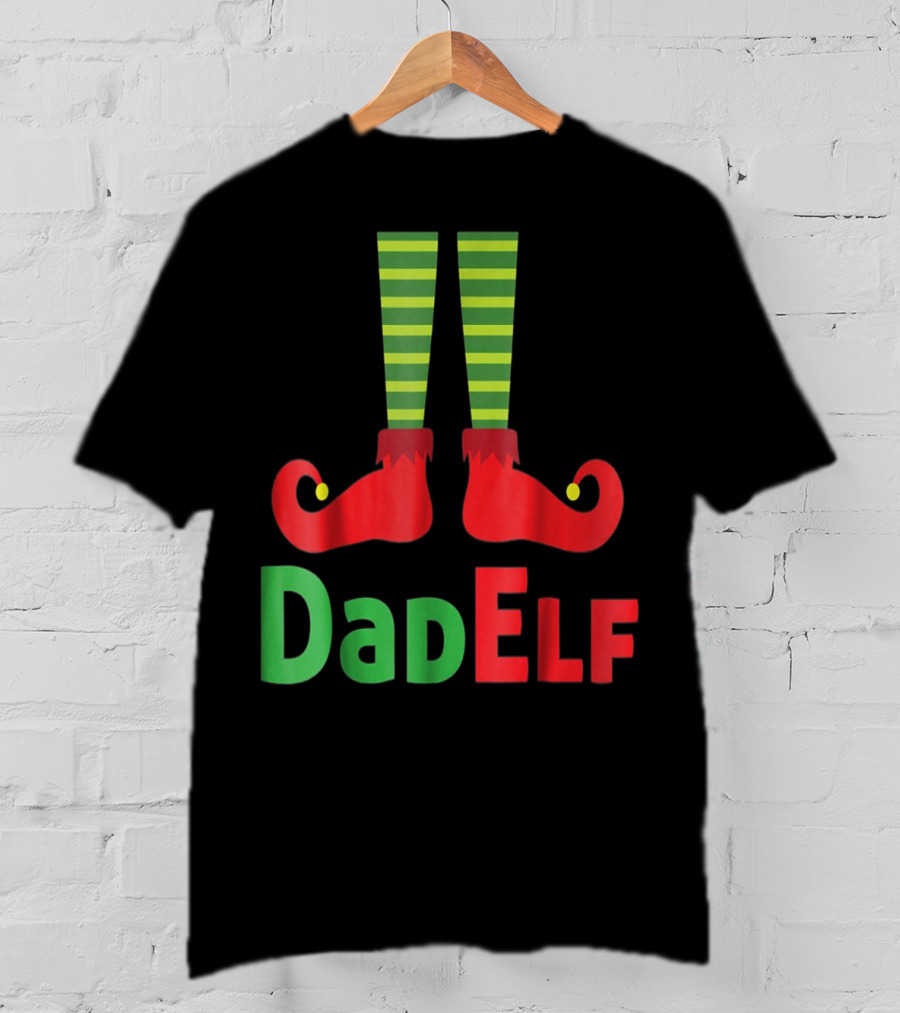 Dad Elf Christmas Family Matching Pajama Party T-Shirt