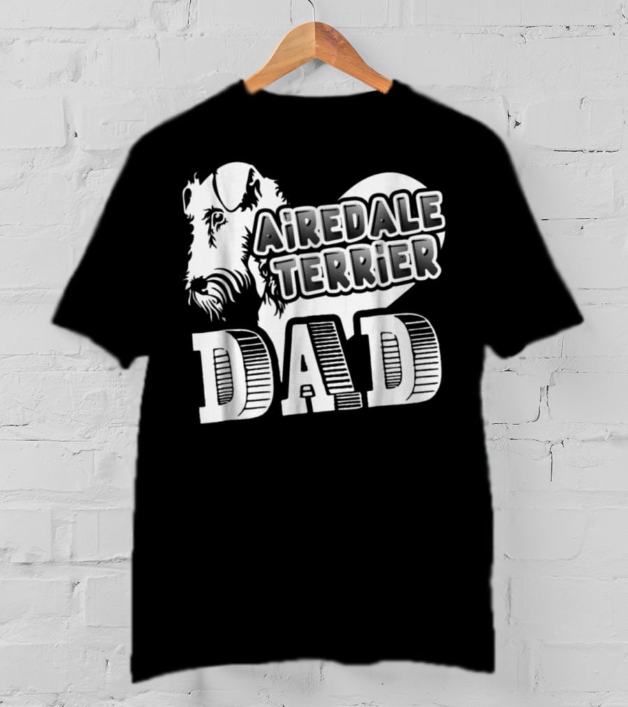 Airedale Terrier Dad Heart T-Shirt