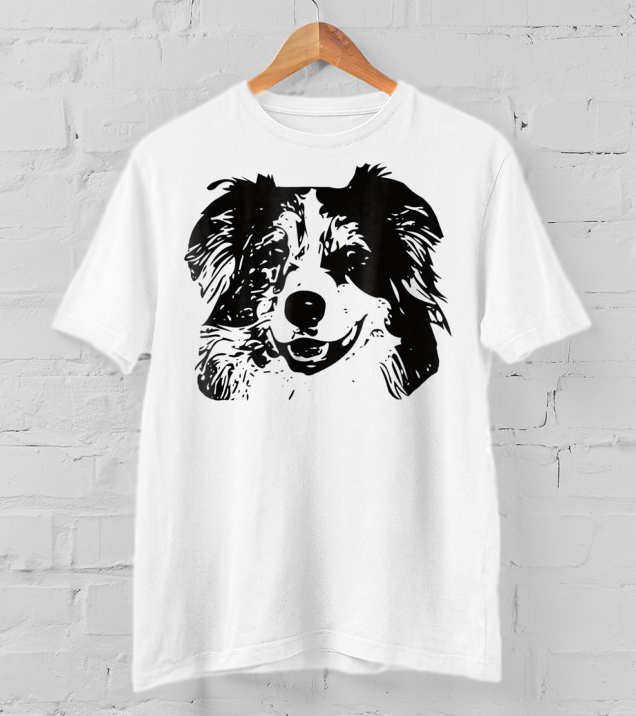 Australian Shepherd Dog Mom Or Dad Happy Face T-Shirt