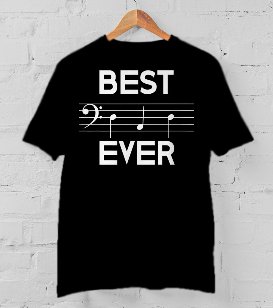 Best Dad Ever Music Bass Clef Note Clef Staff Composition T-Shirt