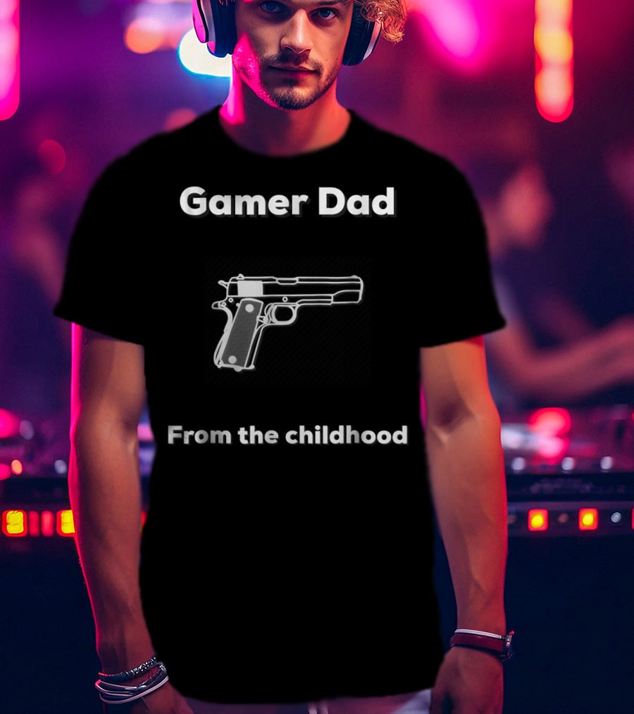 Gamer Dad From The Childhood Vintage Gun T-Shirt