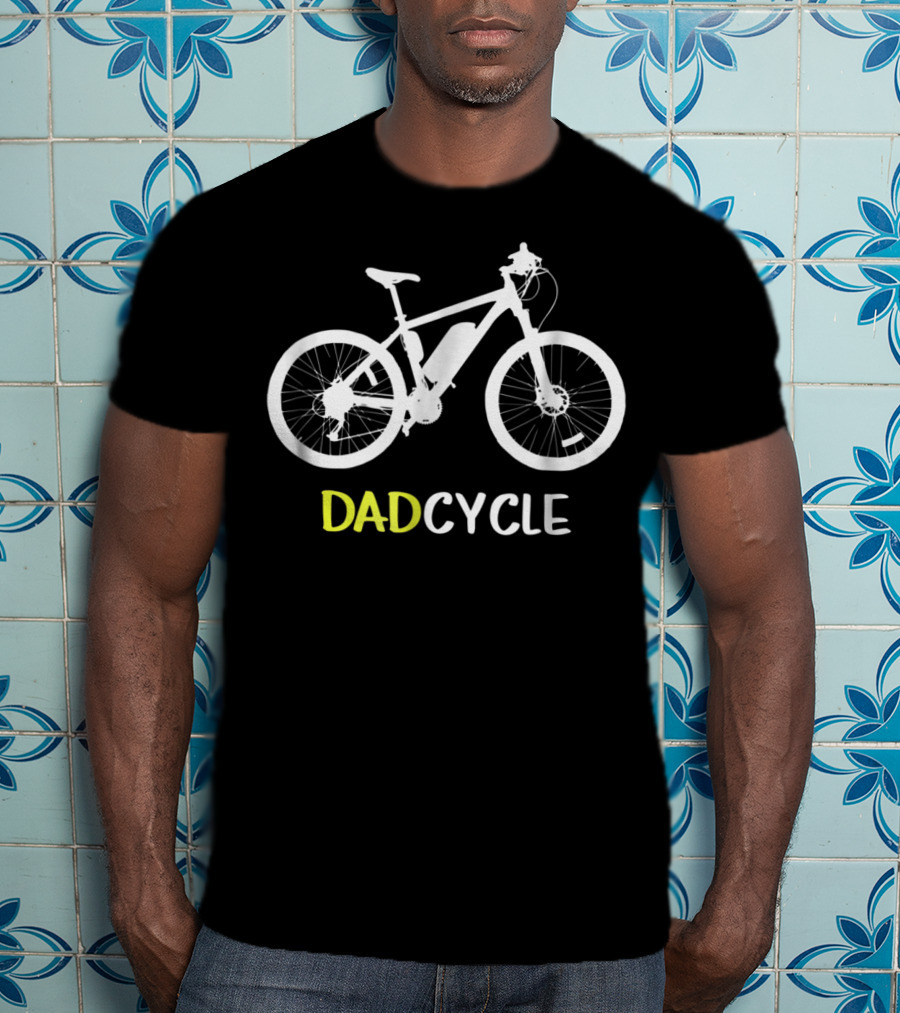 Dad Dadcycle Cycling Dad Bicycle Matching Cyclist Father Mom N Kids22 T-Shirt