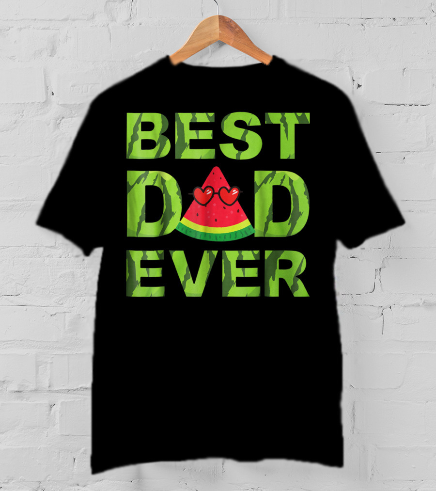 Best Dad Ever Watermelon Heart Eyes T-Shirt