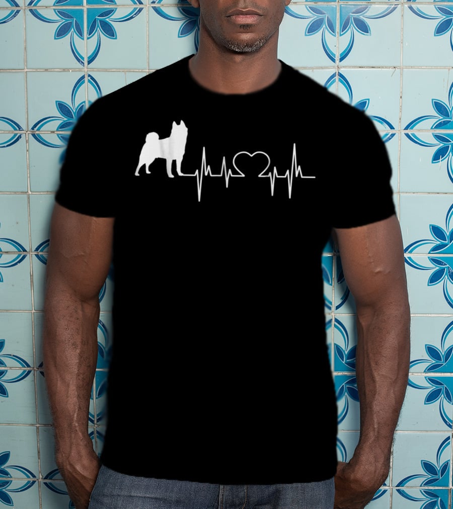 Akita Dog Heartbeat Line 83 T-Shirt