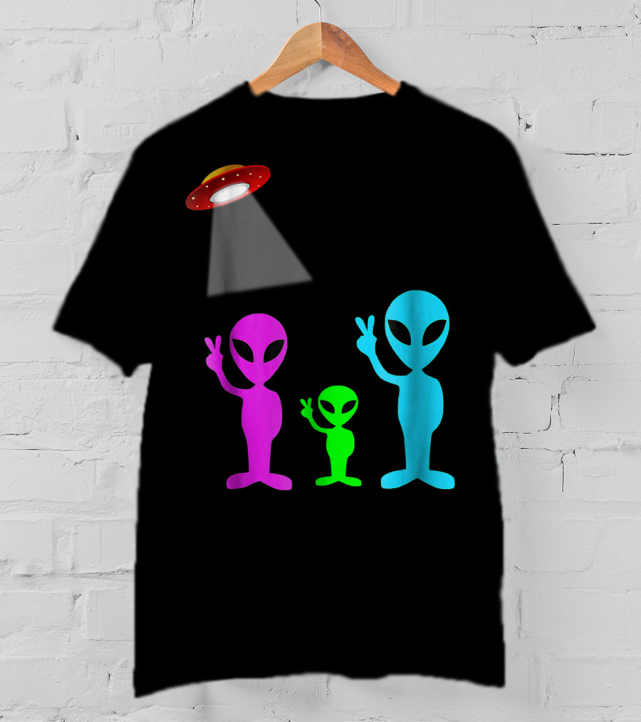 Alien Visitors Fun Space Science Wear Lt88 Peaceful Encounters T-Shirt