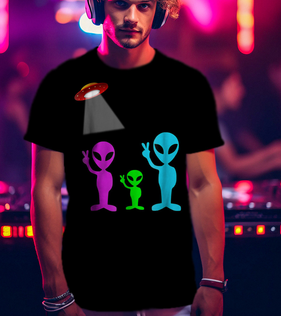 Alien Visitors Fun Space Science Wear Lt88 Peaceful Encounters T-Shirt