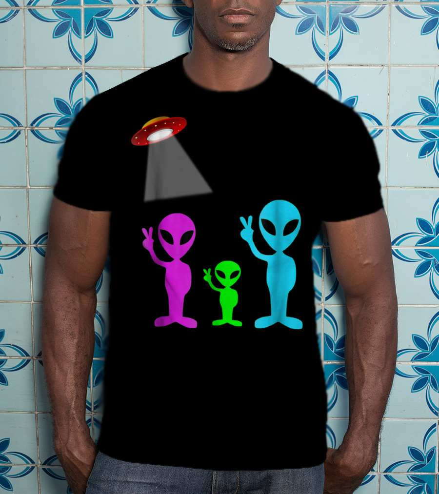 Alien Visitors Fun Space Science Wear Lt88 Peaceful Encounters T-Shirt