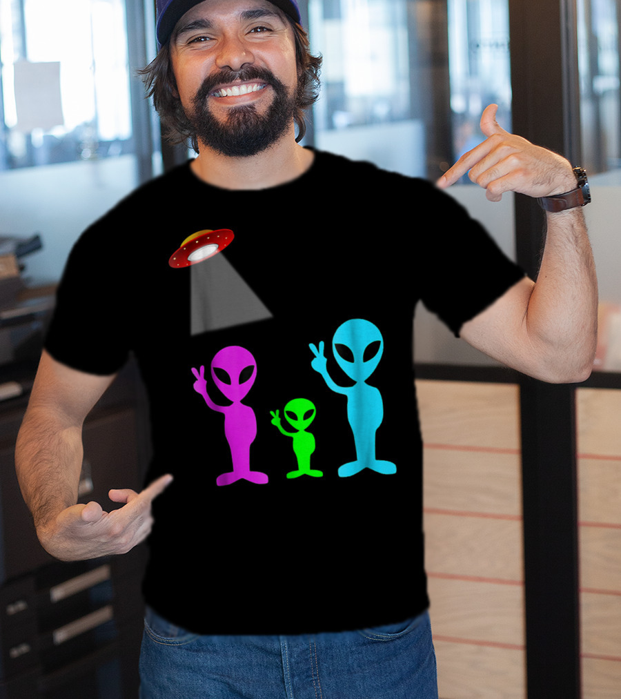 Alien Visitors Fun Space Science Wear Lt88 Peaceful Encounters T-Shirt