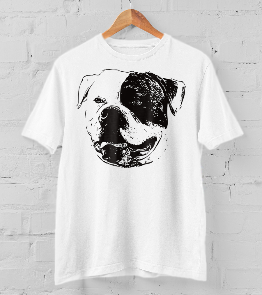 American Bulldog Dog Mom Or Dad Face T-Shirt