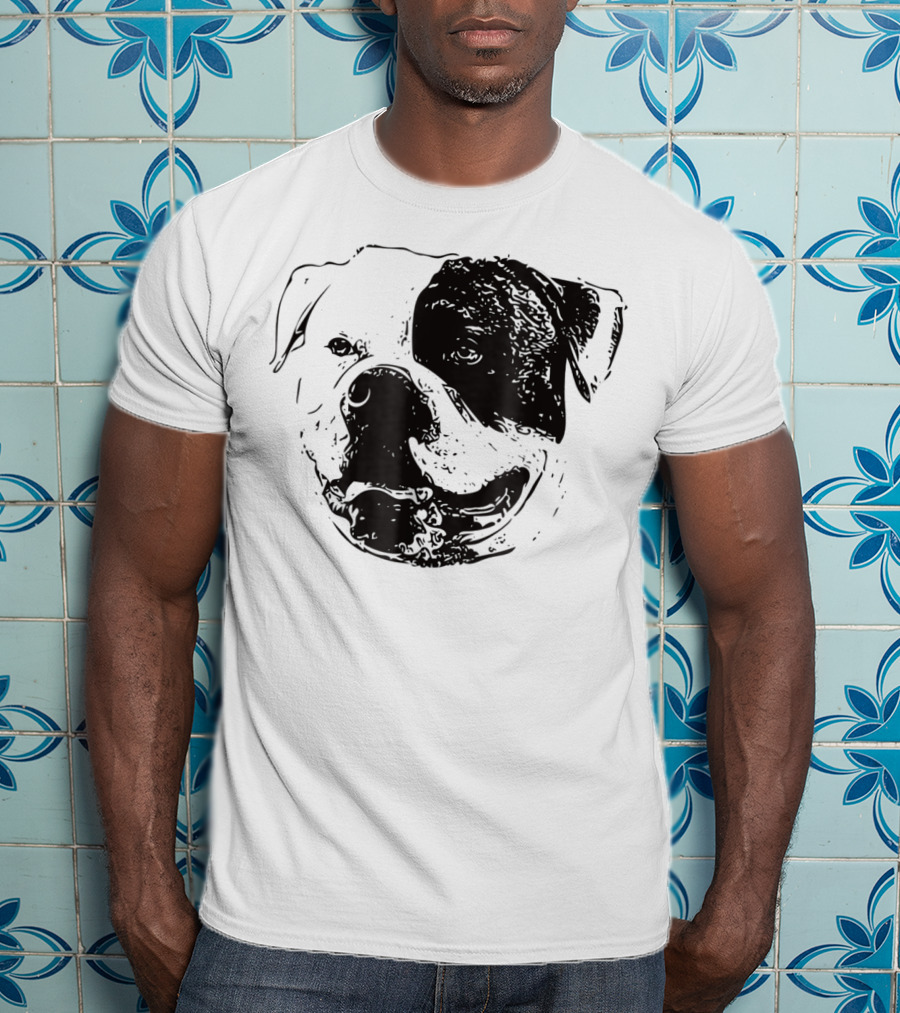 American Bulldog Dog Mom Or Dad Face T-Shirt