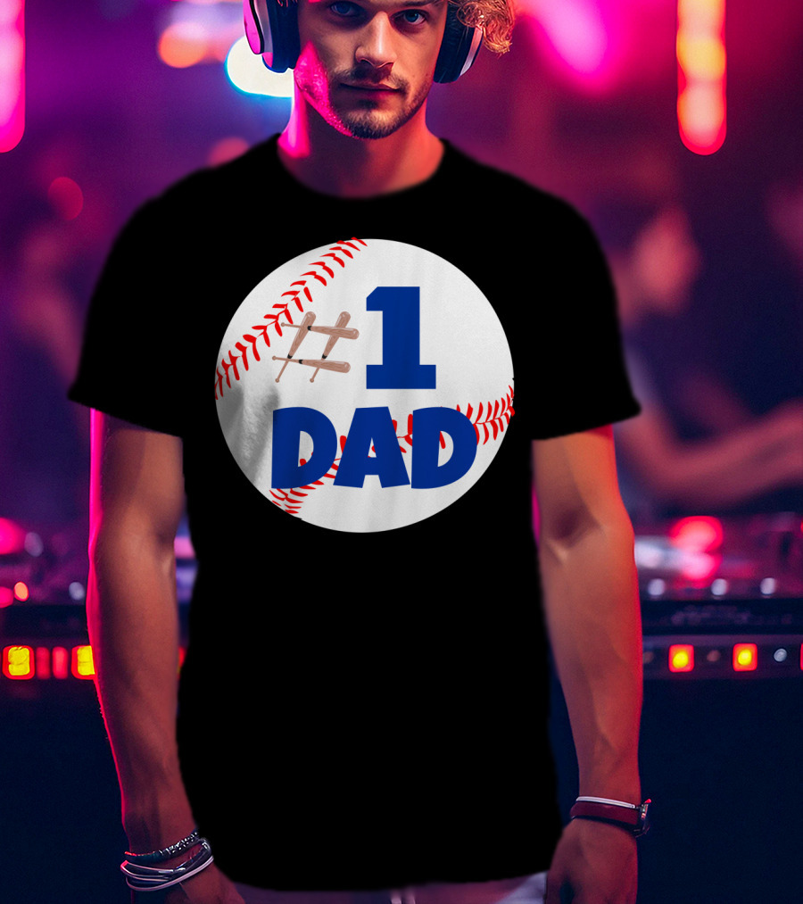 1 Dad Baseball Bats T-Shirt