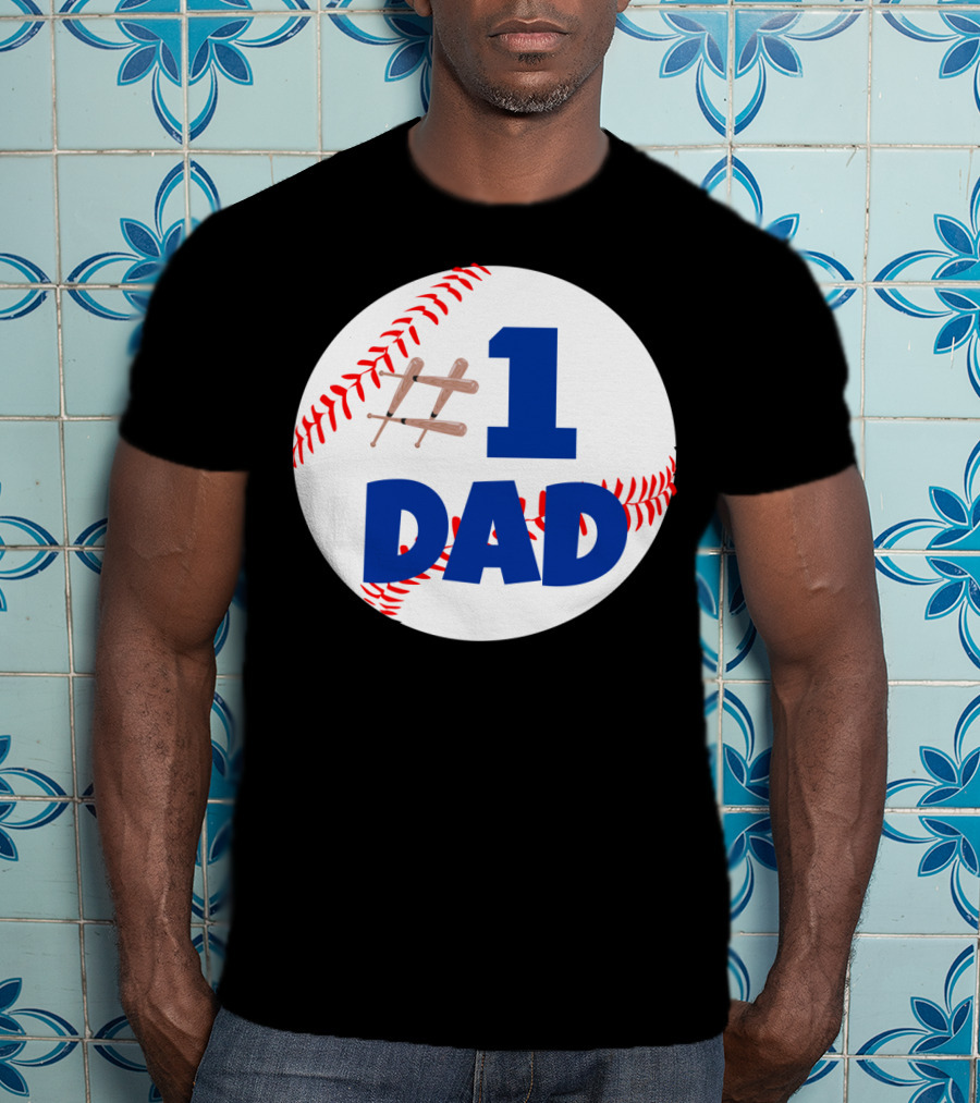 1 Dad Baseball Bats T-Shirt