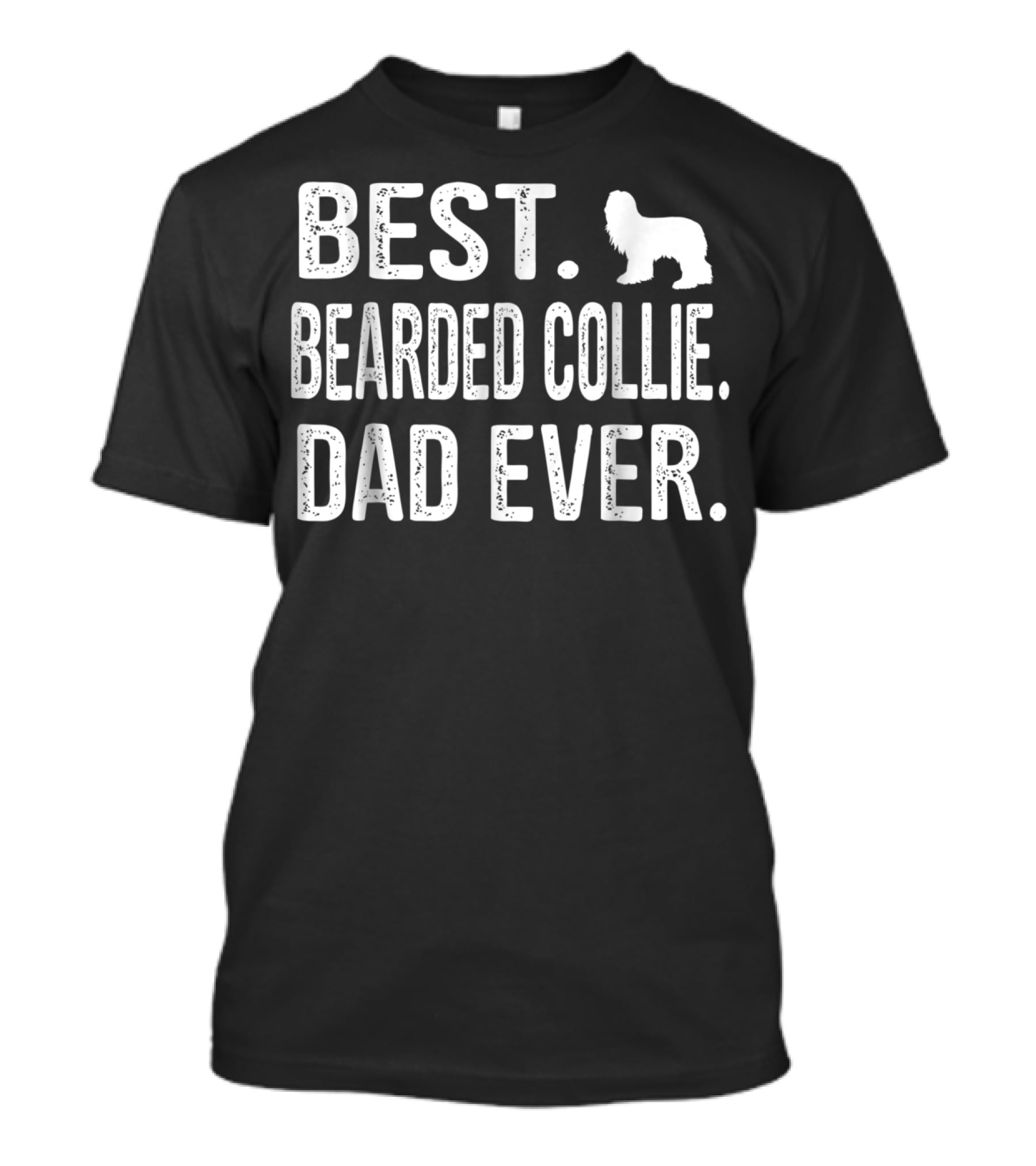 Best Bearded Collie Dad Ever With Dog Outline T-Shirt