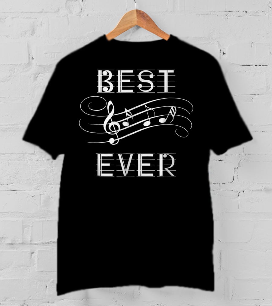 BEST DAD EVER Musical Notes T-Shirt