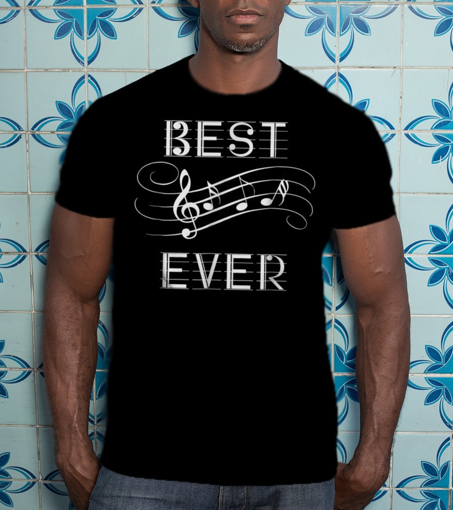 BEST DAD EVER Musical Notes T-Shirt