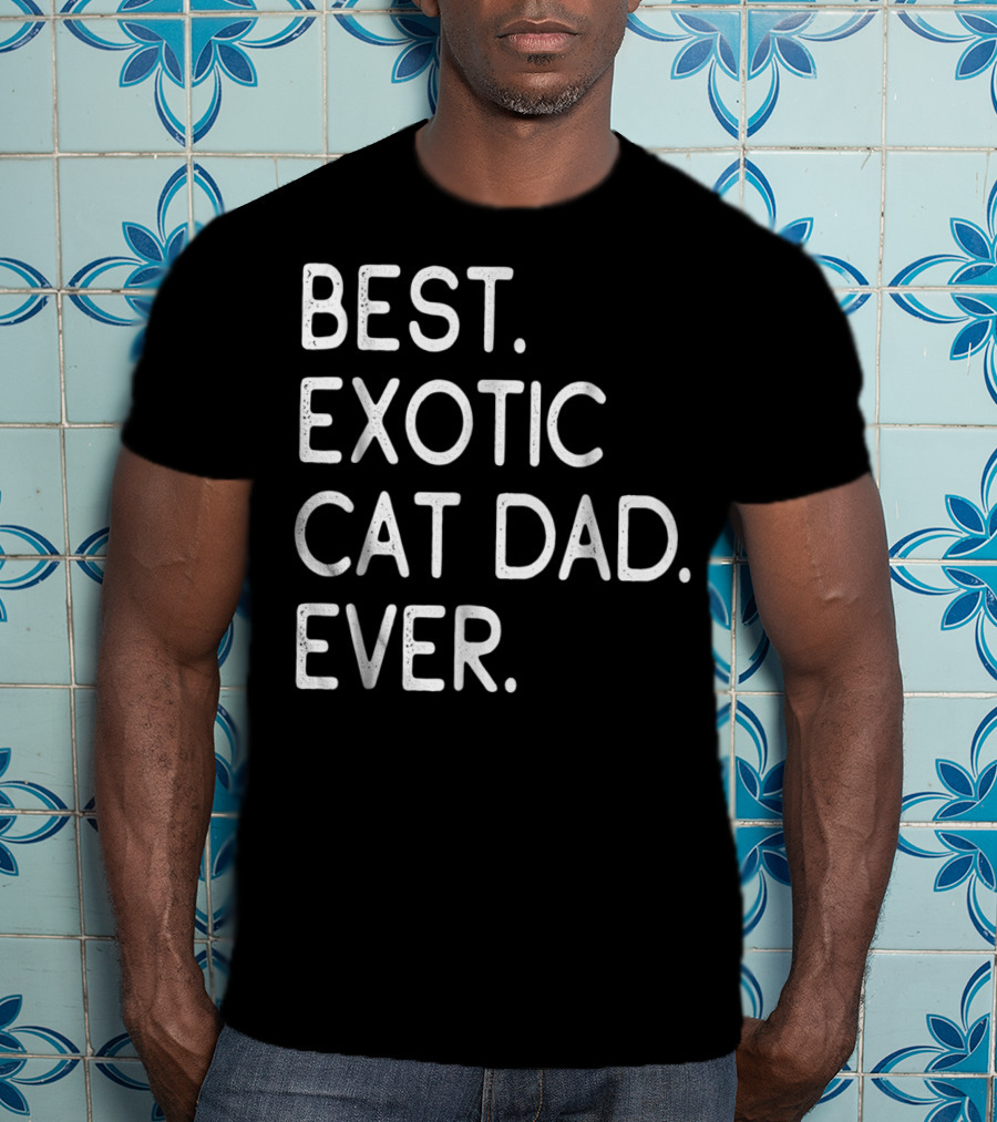 Best Exotic Cat Dad Ever Owner Kitten Lovers 18 T-Shirt