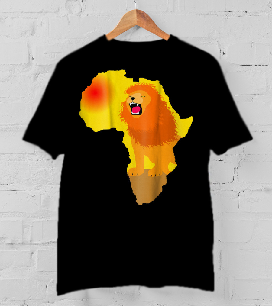 Africa Lion Map Big Five Safari Dad South Animals T-Shirt