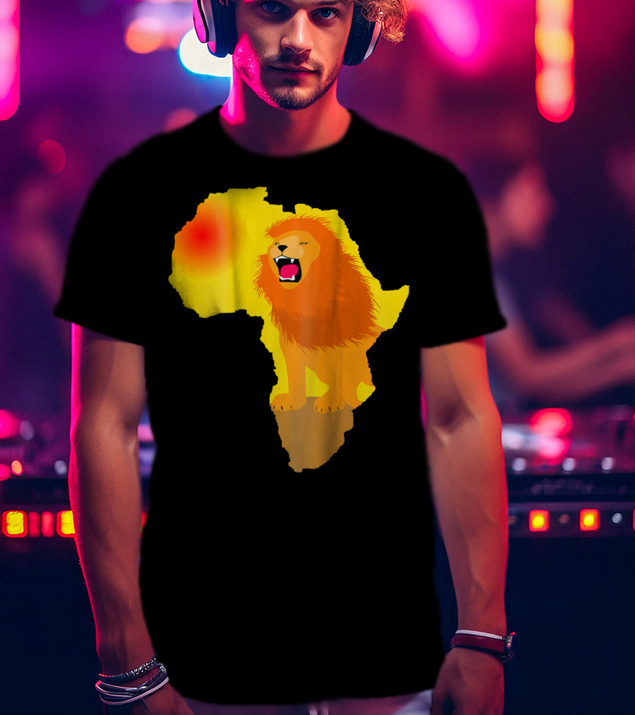 Africa Lion Map Big Five Safari Dad South Animals T-Shirt