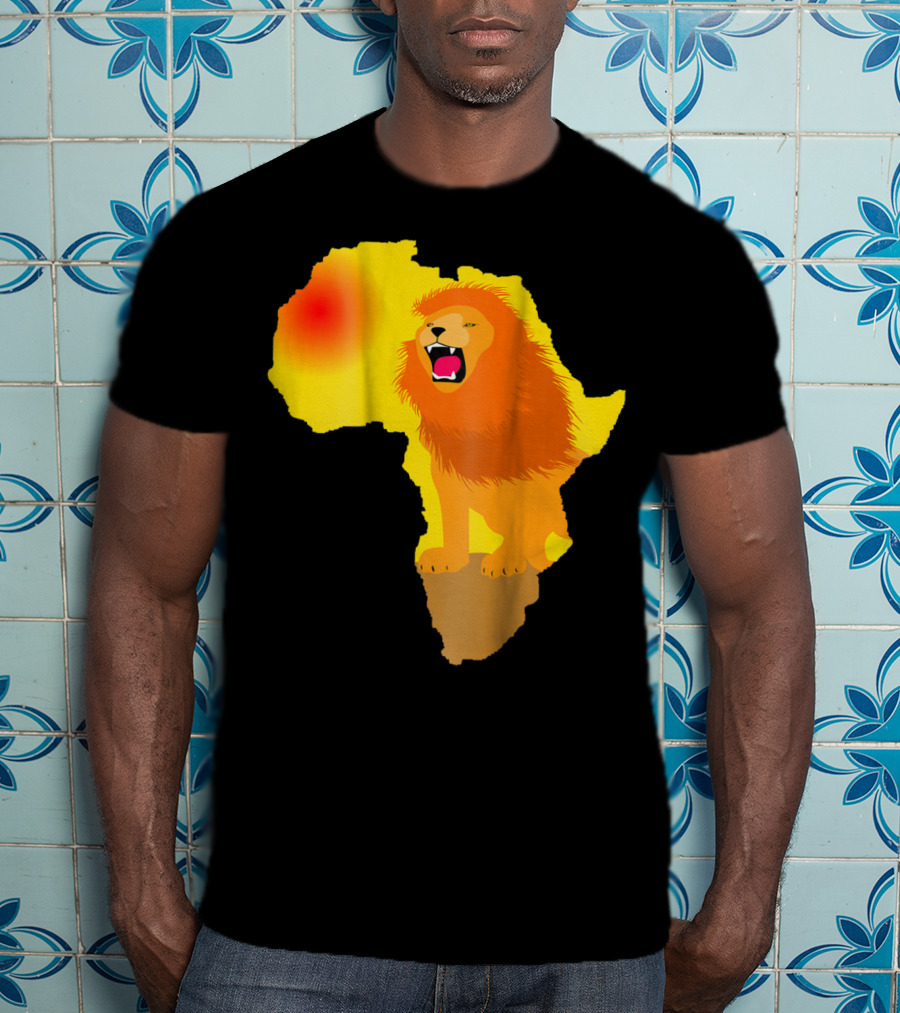 Africa Lion Map Big Five Safari Dad South Animals T-Shirt