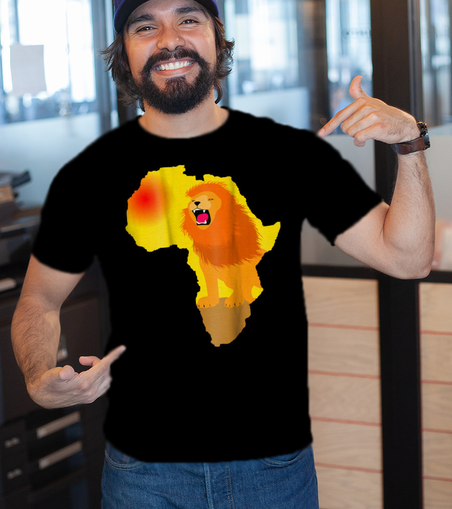 Africa Lion Map Big Five Safari Dad South Animals T-Shirt