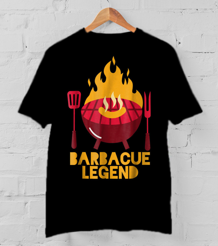 Barbecue Legend Hot BBQ Flaming Grill Grilling Dad62 T-Shirt