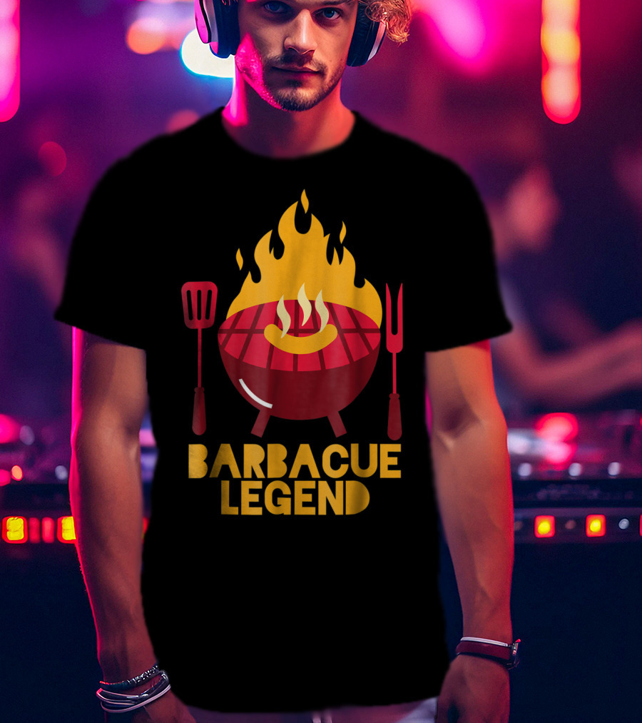 Barbecue Legend Hot BBQ Flaming Grill Grilling Dad62 T-Shirt