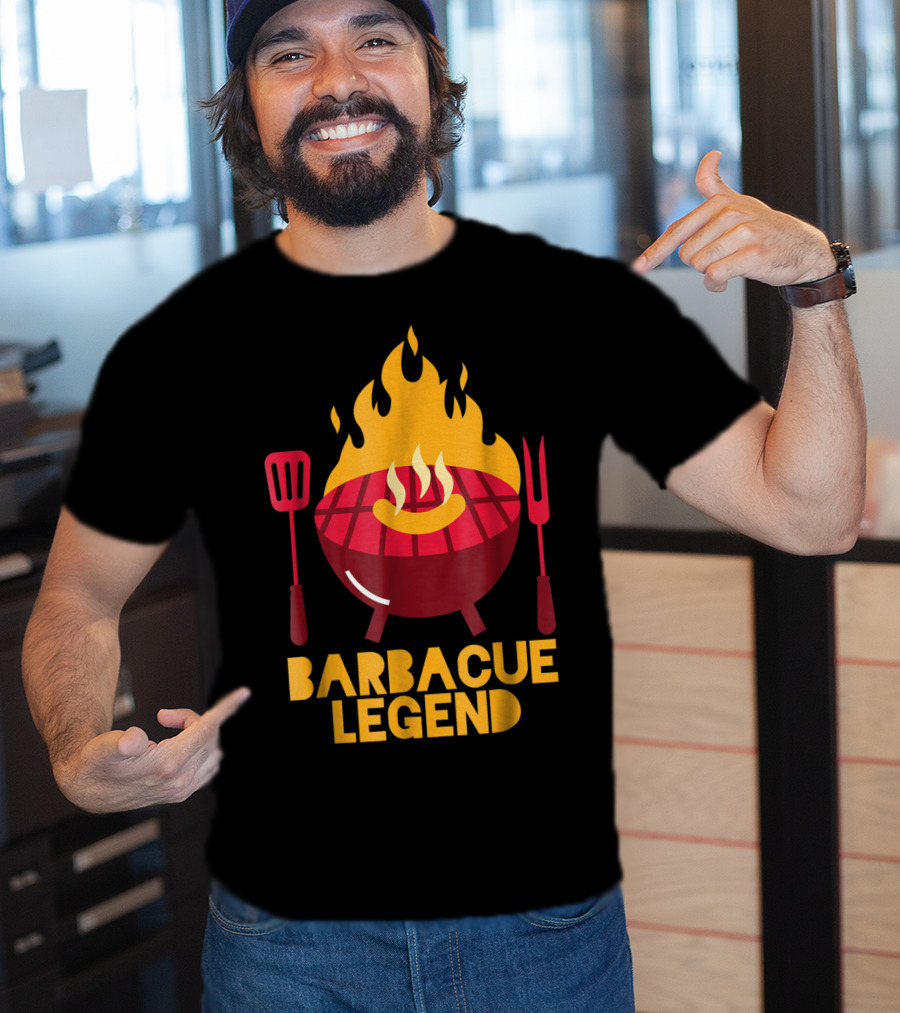 Barbecue Legend Hot BBQ Flaming Grill Grilling Dad62 T-Shirt