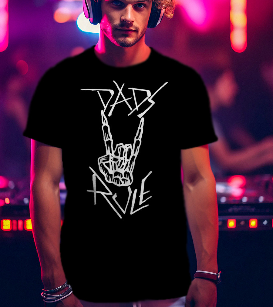 Best Dad Ever Dads Rule Rock Hand Symbol All Day65 T-Shirt